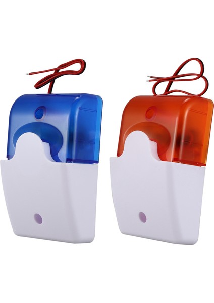 2x Mini Kablolu Strobe Uyarı Siren Dayanıklı Dc 12V Ses Alarmı Yanıp Sönen Hafif Ses Siren Korna Ev Güvenlik Alarm Sistemi 115DB Mavi ve Turuncu (Yurt Dışından) fiyatları