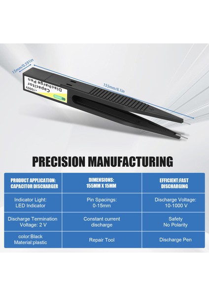 Kondansatör Deşarj Kalemi Hızlı Durdurulma Voltaj 1000V Onarım Aracı Güvenlik Akıllı (Yurt Dışından) indirimleri