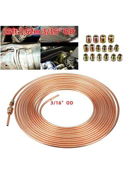 25FT 7 62M Rulo Tüp Bobini 3/16INCH Od Bakır Fren Boru Hortum Hortum Boru Hattı 15 Pcsnuts Diğerleri Ile (Yurt Dışından) indirimleri