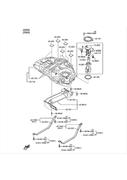 ZJ38-13-35XC Araç Yakıt Pompası Modülü Mazda 2 Ford Fiesta 2007-2017 ZJ381335XC Için (Yurt Dışından) fiyatları