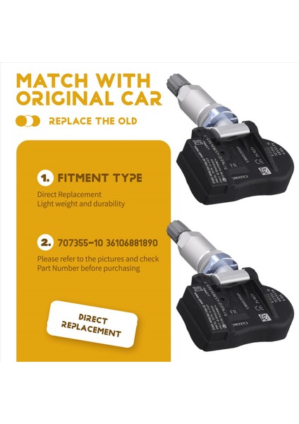 4pcs Araba Tpms Sensörü 707355-10 36106881890 Bmw 2 3 4 Seri X1 X5 Lastik Basınç Sensörü Izleme Sistemi (Yurt Dışından) modelleri