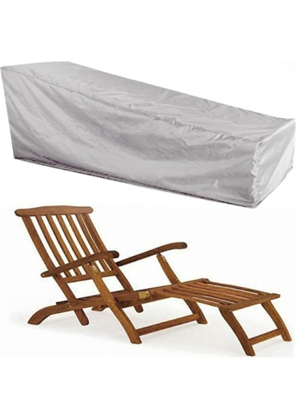 Şezlong Koruma Örtüsü Gri Lüks Yağmur Toz Kir Önleyici Branda Örtü Şezlong Kılıfı Lüx