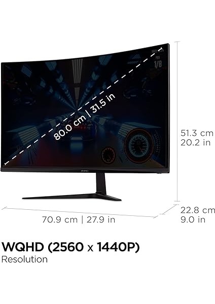 VX3218C-2K 31,5inc 1ms 180Hz Va 2560X1440 2k Gamıng Monıtor indirimleri