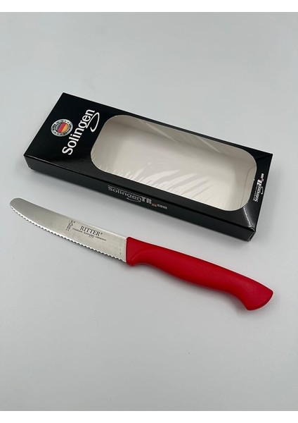 Ritter Tırtıklı Mutfak Bıçağı, 9 Farklı Renk Seçeneği, Doğrama ve Servis Için (Kırmızı)