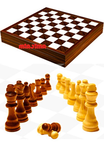 Premium Ceviz Satranç Takımı MDF ve Ahşap Malzemeden XXL Boyut 38 cm x 38 cm indirimleri