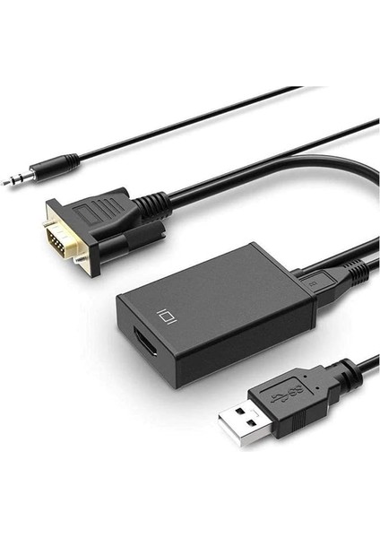4310 VGA To HDMI Laptop Pc Çevirici Dönüştürücü Adaptör Kablosu