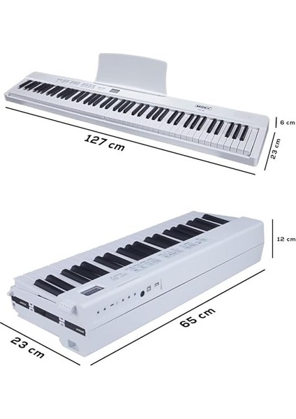 PLX-80WHST Taşınabilir Katlanır Dijital Piyano Tuş Hassasiyetli 88 Tuş Bt (Stand Sustain Kulaklık Çanta Metod) fırsatları