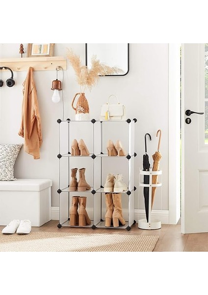 Takılabilir Raf, Plastik Raf, Dıy Küp Raf, Basamaklı Raf, Raf Sistemi, 6 Bölme, Oyuncaklar, Ayakkabılar, Kitaplar, Oturma Odası, Çocuk Odası, Yatak Odası, 93 x 31 x 93 Cm, Beyaz LPC111S indirimleri