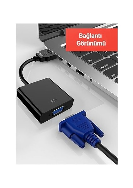 CHB020 HDMI To VGA Dişi Çevirici Adaptör Siyah fırsatları