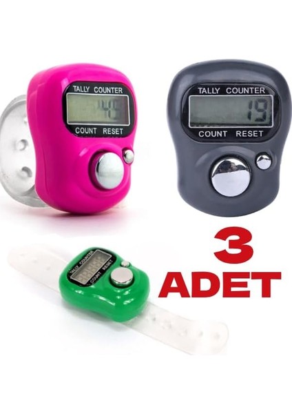 3 Adet Zikirmatik Sayaç Yüzük Tesbih Çekme Salavat ve Zikir Sayacı fiyatları