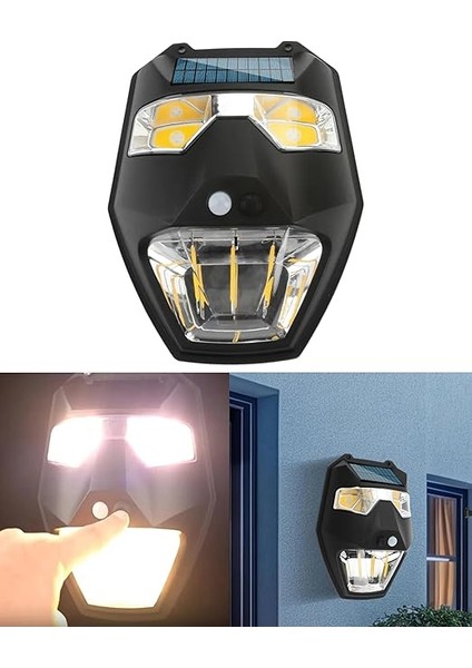 Solar Güneş Enerjili Lamba Panter 2 Cop LED Hareket Sensörlü 5 Işık Modlu Aplik Su Geçirmez Duvar Teras Veranda Bahçe Agaç Patika Garaj Balkon Dekorasyon Aydınlatması fiyatları