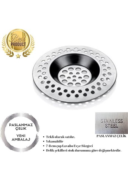 Evye Süzgeci Sepeti Yakalayıcı, 8cm Mutfak Sifonları Banyo ve Küvet Tıkanmayı Önleyici Paslanmaz Çelik Tahliye Filtresi Süzgeci, Paslanmaz Çelik Lavabo Süzgeci Bulaşık Makinesinde Yıkanabilir fiyatları