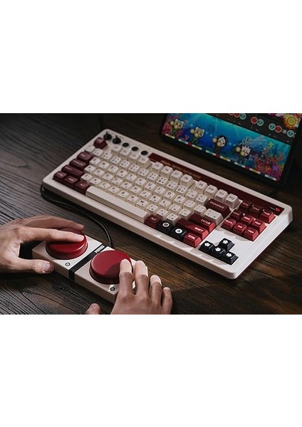 Retro Mekanik Klavye, Bluetooth/2.4g/usb-C Hot Swappable Oyun Klavyesi, 87 Tuşlu, Windows ve Android Için Çift Süper Programlanabilir Düğme - Fami Edition - Qwerty Ingilizce Klavye indirimleri