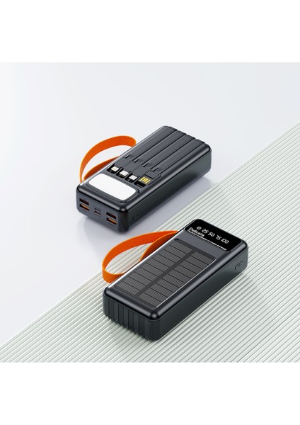 Solar Hızlı Şarj 30.000 Mah Güneş Enerjili LED Işıklı Powerbank Şarj Aleti 4xusb Çıkış Çoklu Şarj Çıkışı Kablo fırsatları