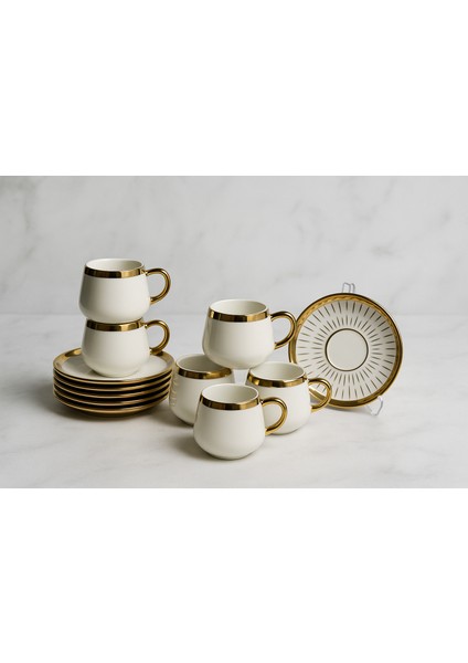 Gold New Bone 6 Kişilik Kahve Fincan Takımı 90ML