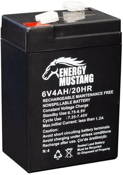 Volt 4 Amper Akü Orbus-Mustang 70 * 48 * 101 MM.-568 Gram