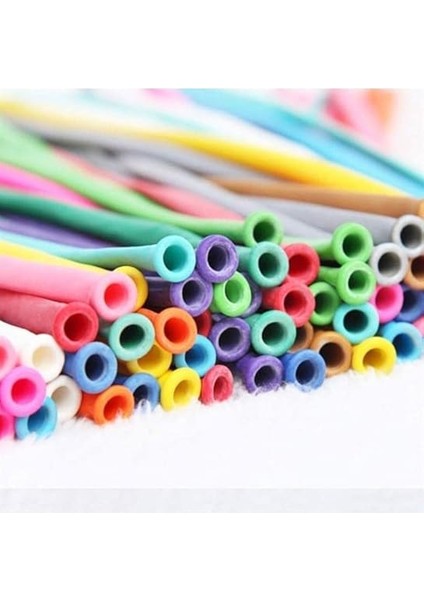 100 Adet Uzun İnce Renkli Makaron Soft Sosis Balon ve 1 Balon Pompası Seti indirimleri