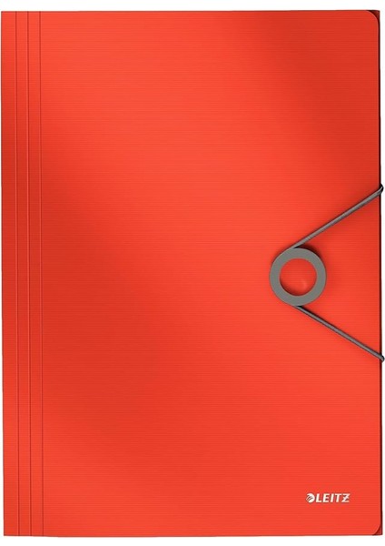 Solid Ince Lastikli Dosya, 150 Sayfa Kapasiteli, Açık Kırmızı, 45631020