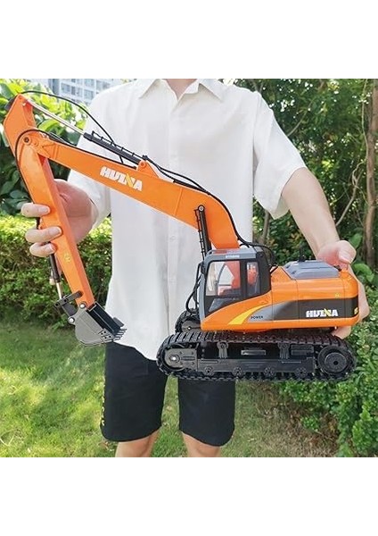 1551 1/14 Yüksek Kalite 15CH Rc Model Ekskavatör Paletli Kepçe Kazıcı Uzaktan Kumandalı Rc Iş Makinesi - 2.4g Full Fonksiyon Sesli ve Işıklı Turuncu (Uzun Kol) fırsatları