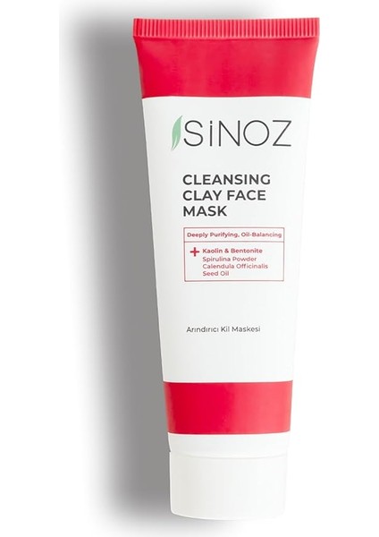 SiNOZ Akne ve Siyah Nokta Karşıtı Arındırıcı Yüz Bakım Kil Maskesi 50 ml Tüm Ciltler İçin Jel Formül