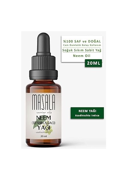 Tesbih Ağacı Yağı 20 Ml. Soğuk Pres Neem Yağı (Neem Carrier Oil) fiyatları
