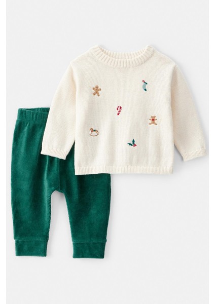 Erkek Bebek Ekru 2li Set