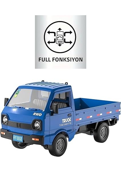 Kumandalı Rc Kamyonet, Işıklı, Buhar Atan, Şarjlı Iş Makinesi Araç Yük Taşıma Aracı Kamyonet (Mavi) indirimleri