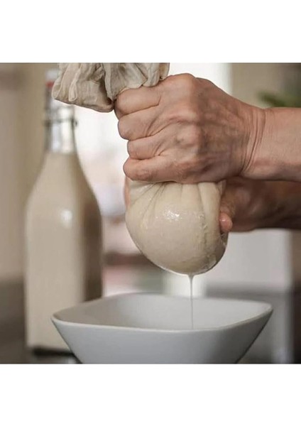 Bitkisel Süt Torbası Yıkanabilir Keten Kese Organik Yoğurt Süzme Kesesi Natural Tekstil 30 x 25 cm fiyatları