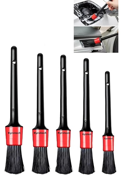 5 Farklı Boyutta Oto Detay Fırça Seti, Jant ve Lastik Fırçası, Araba Kontrol Paneli, Oto Iç ve Dış Temizlik, Deri, Havalandırma Delikleri, Amblemler, Motorsikletler