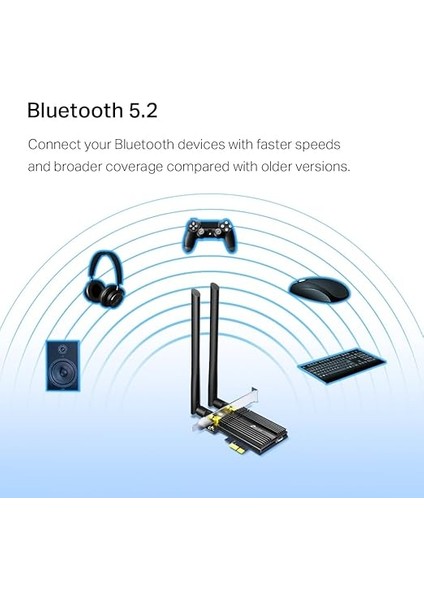 Archer TX50E, AX3000 Mbps Wi-Fi 6 Bluetooth 5.0 Pcıe Ağ Kartı, Iki Anten, 1024-QAM,OFDMA ve 160 Mhz Bant Genişliği, Ultra Düşük Gecikme, Intel Wi-Fi 6 Yonga Seti, Windows 10/11'i Destekler fırsatları