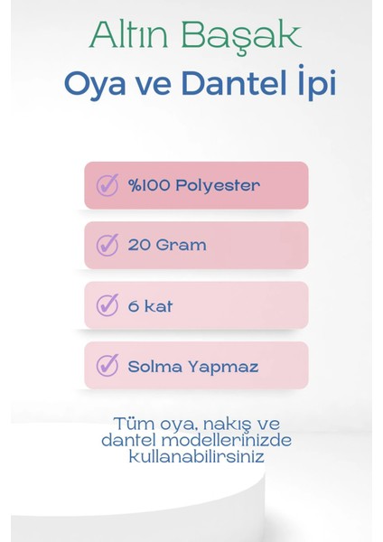 Altınbaşak Oya ve Dantel İpi 20 gr - - No: 423 fiyatları