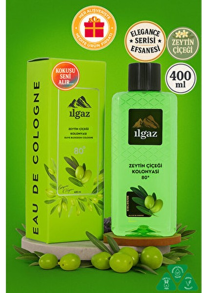 Zeytin Çiçeği Kolonyası 400 ml 80 Derece Tazeleyici Koku ile Gün Boyu Ferahlık fırsatları