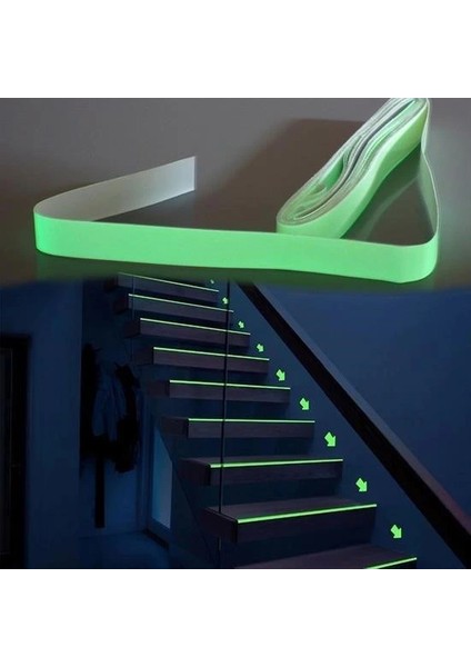 Karanlıkta Işık Veren Yansıyan 4 Metre Fosforlu Yeşil Şerit Bant fırsatları