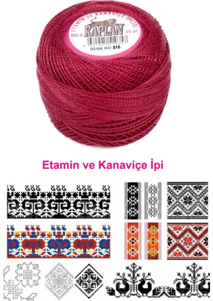 Kaplan Etamin Ve Kanaviçe İpi 8 No Kod/Renk: 816 - fiyatları