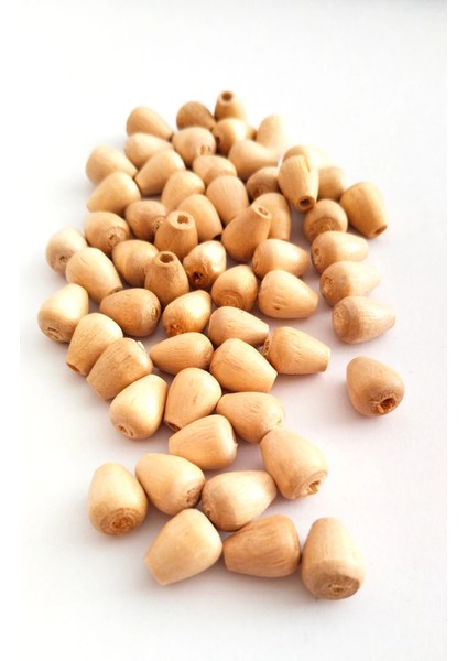 20 Gr (55 Adet) Ahşap Boncuk 12 mm boy x 10 mm en Doğal Ahşap Makrome El İşi Çanta fiyatları