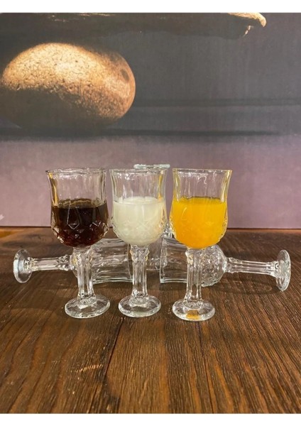 6'lı Larin Kahve Yanı Su Bardağı Şeffaf Renk -70682