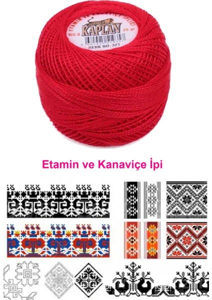 Kaplan Etamin Ve Kanaviçe İpi 8 No Kod/Renk: 321 - fiyatları