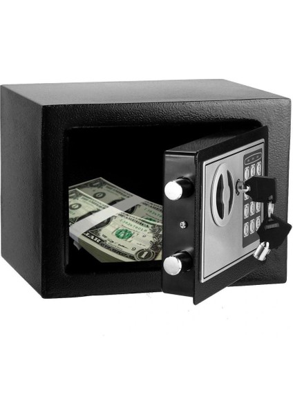 Elektronik Tuşlu Çelik Para Kasası Siyah (4887)