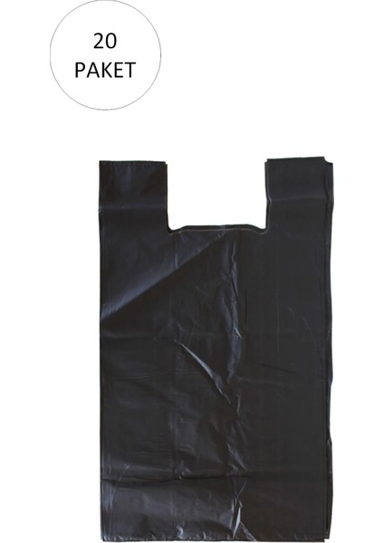 Siyah Hışır Atlet Poşet Mini Boy 22X31 cm 20 Paket Takriben 10.000 Adet