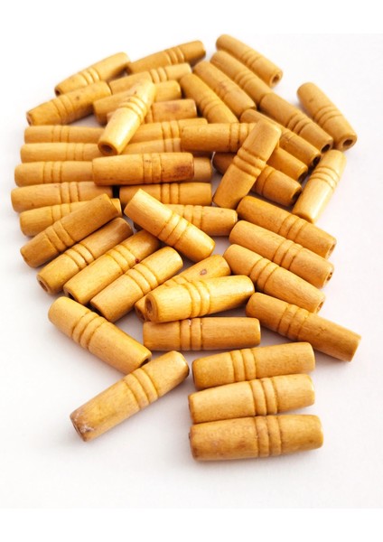100 Gr (225 Adet) Ahşap Boncuk 25 mm boy x 10 mm en Doğal Ahşap Makrome El İşi Çanta fiyatları