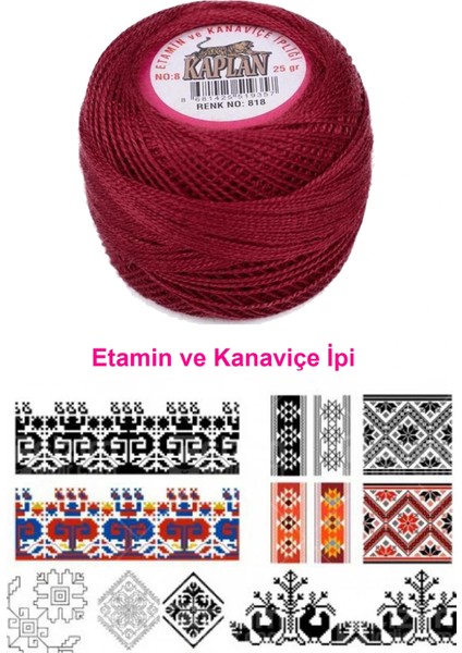 Kaplan Etamin Ve Kanaviçe İpi 8 No Kod/Renk: 818 - fiyatları