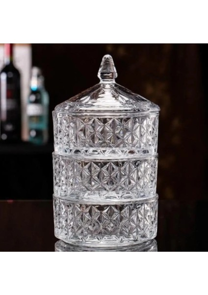 Delisoga 3 Katlı Cam Kurabiyelik -PAK-417 modelleri