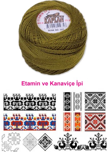 Kaplan Etamin Ve Kanaviçe İpi 8 No Kod/Renk: 582 - fiyatları