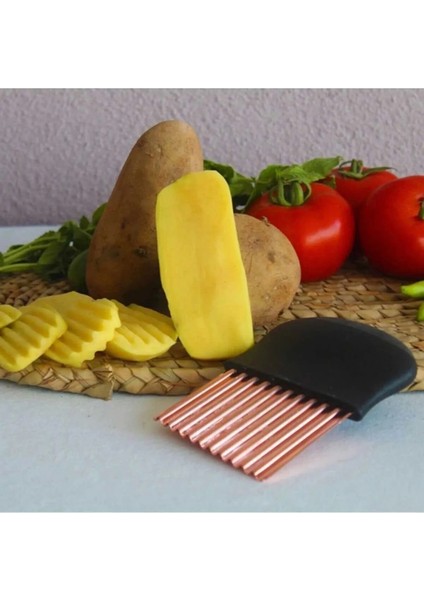 Özel Tutacaklı Şekilli Sebze ve Meyve Kesme Aleti Cips Doğrayıcı -35126 indirimleri