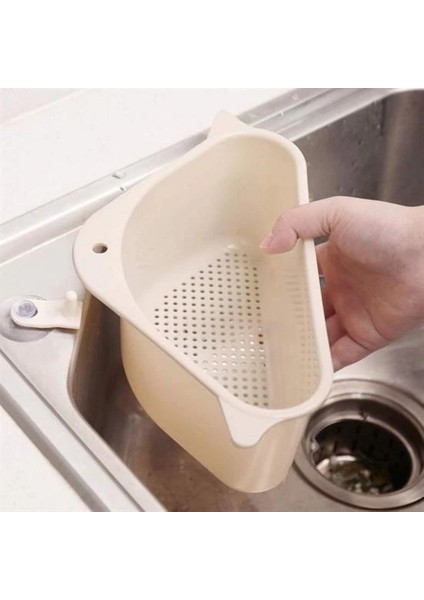 Vantuzlu Üçgen Sebze Meyve Lavabo Raf Evye Süzgeç Sünger Tutucu Düzenleyici Mutfak Organize indirimleri