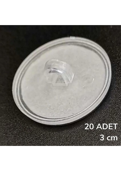 20 Adet Şeffaf Yuvarlak 3 cm Çaplı Güçlü Disk Yapışkanlar fiyatları
