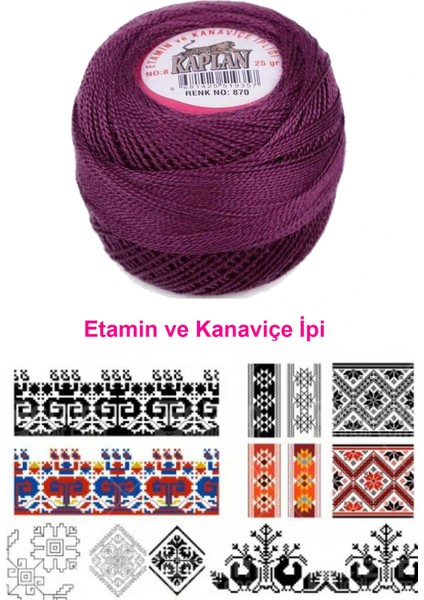 Kaplan Etamin Ve Kanaviçe İpi 8 No Kod/Renk: 870 - fiyatları