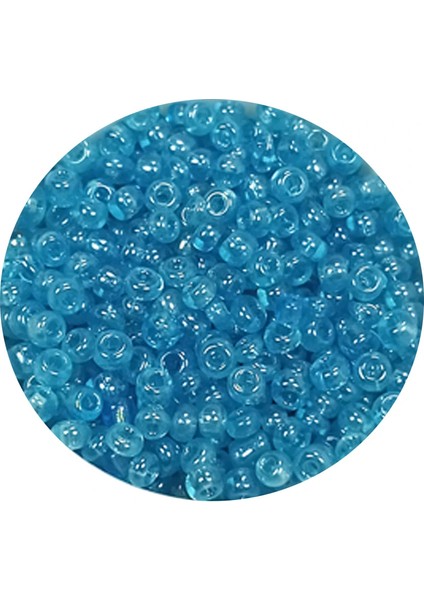 Dökme Cam Kum Boncuk (11/0) 2 mm - 60 Gram - Şeffaf Koyu Camgöbeği - BNC061 fiyatları