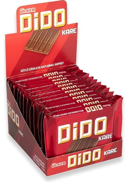 Dido Kare - Sütlü Çikolata Kaplamalı Gofret - 55.5 Gram - 12 Adet