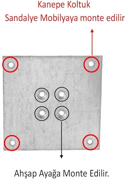 Adet Metal Çinko Masa Bağlantı Sacı Düz 7 x 7 cm Mobilya Yemek Masası Ayak Bağlama Saçı Aparat modelleri